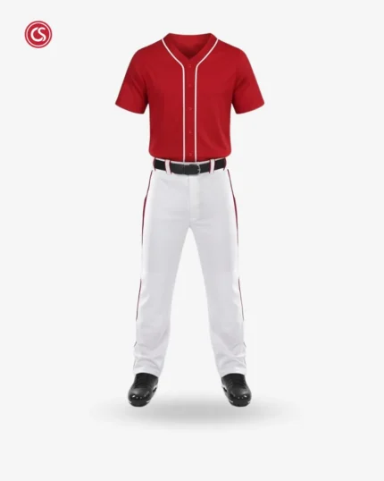 Custom Red Baseball Uniform Set